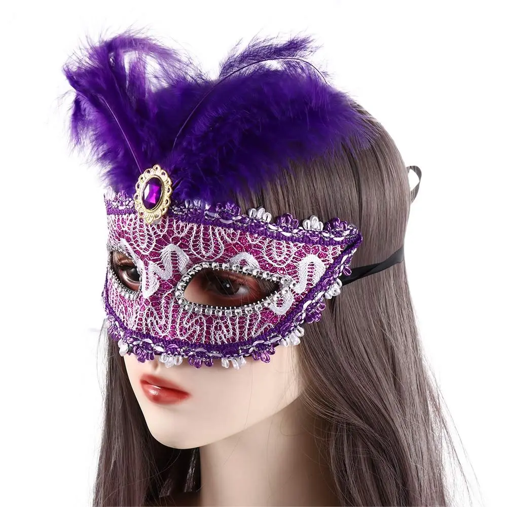 Masquerade Mask Party Woman Luxury Peacock Feathers Half Face Cosplay Costume Venetian For Children