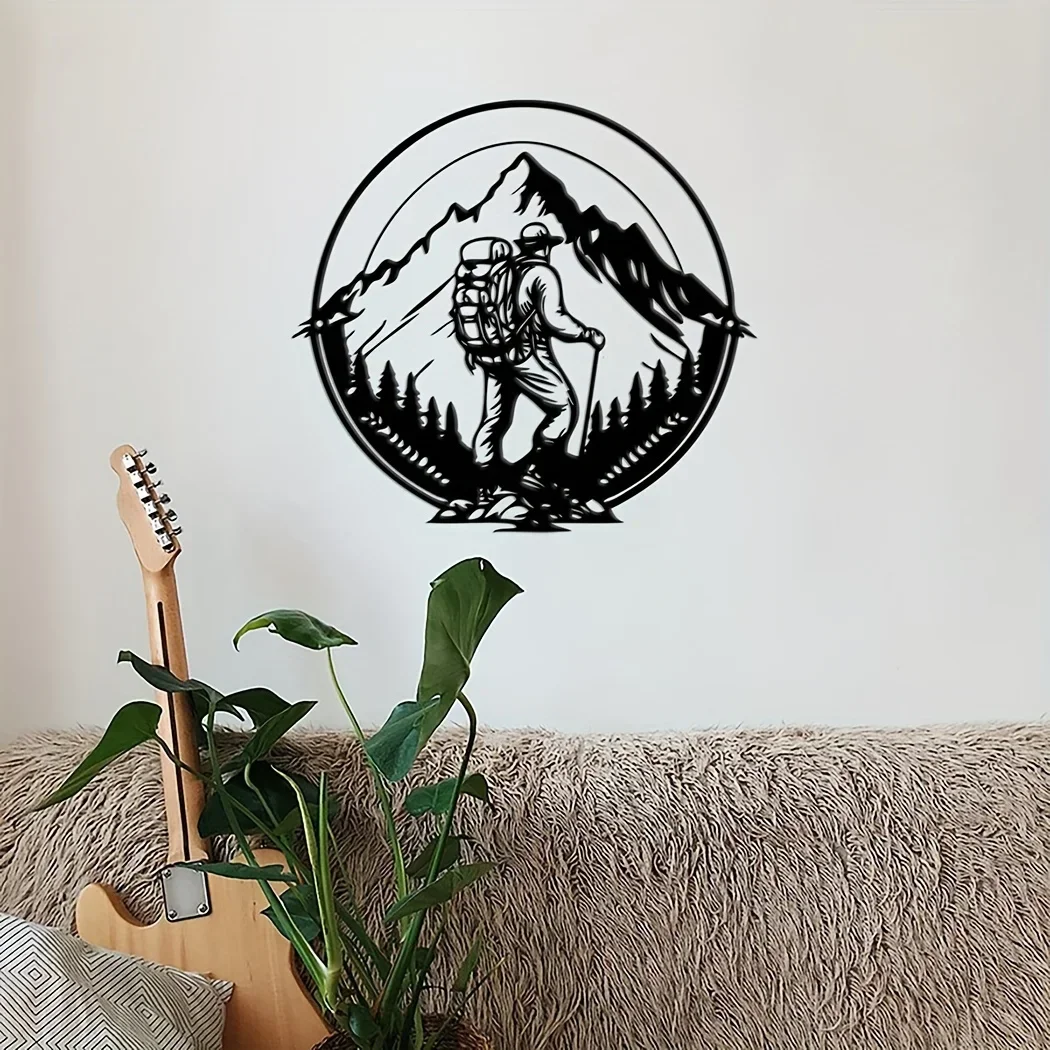 

CIFBUY Deco Climber Home Decor Round Mountain Climbing Wall Sign Ornament Mountain Wall Art Mountain Sports Wall Decor