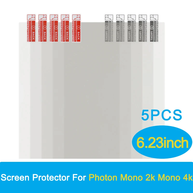 5/10PCS Anycubic Photon Mono 2k 4K SE ELEGOO Mars 2 Pro LCD 스크래치 방지 용 6.23 인치 3D 프린터 화면 보호 필름