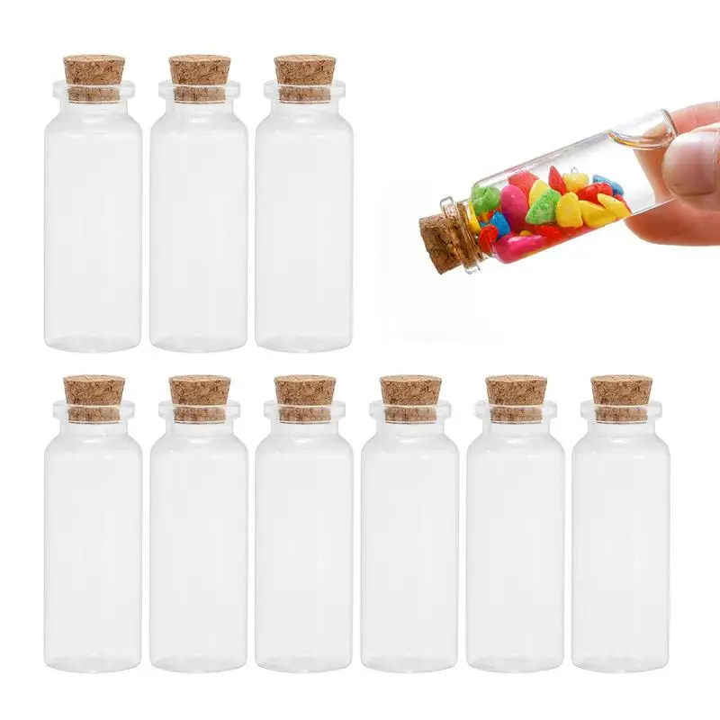 

Glass Bottles With Cork Clear DIY Jar 10 Pcs Message Vial Cork Empty Spice Bottles With Stopper Storage Jars Bottles Accessories