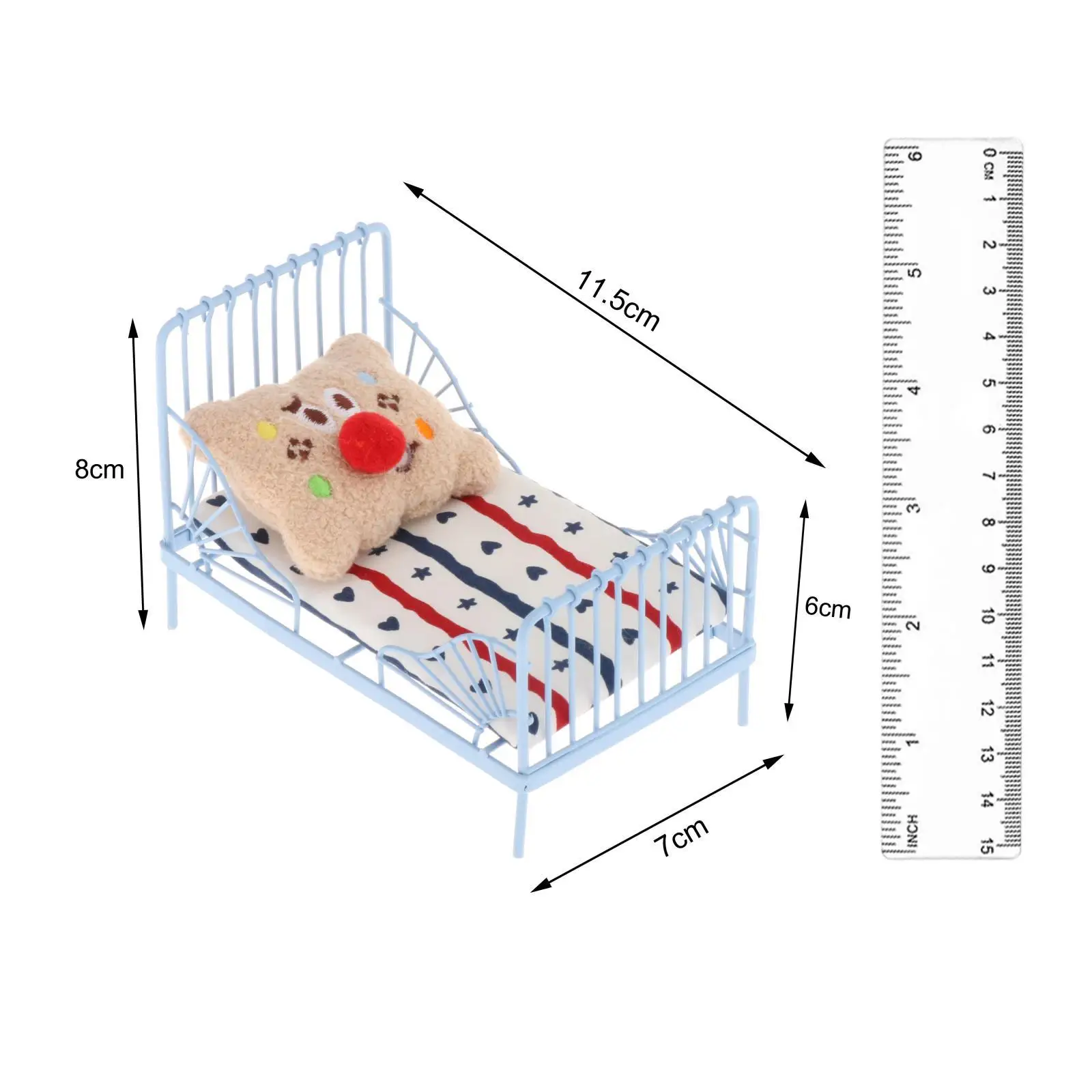 1/12 Scale Miniature Bed Decors Accessory Miniature Dollhouse Furniture