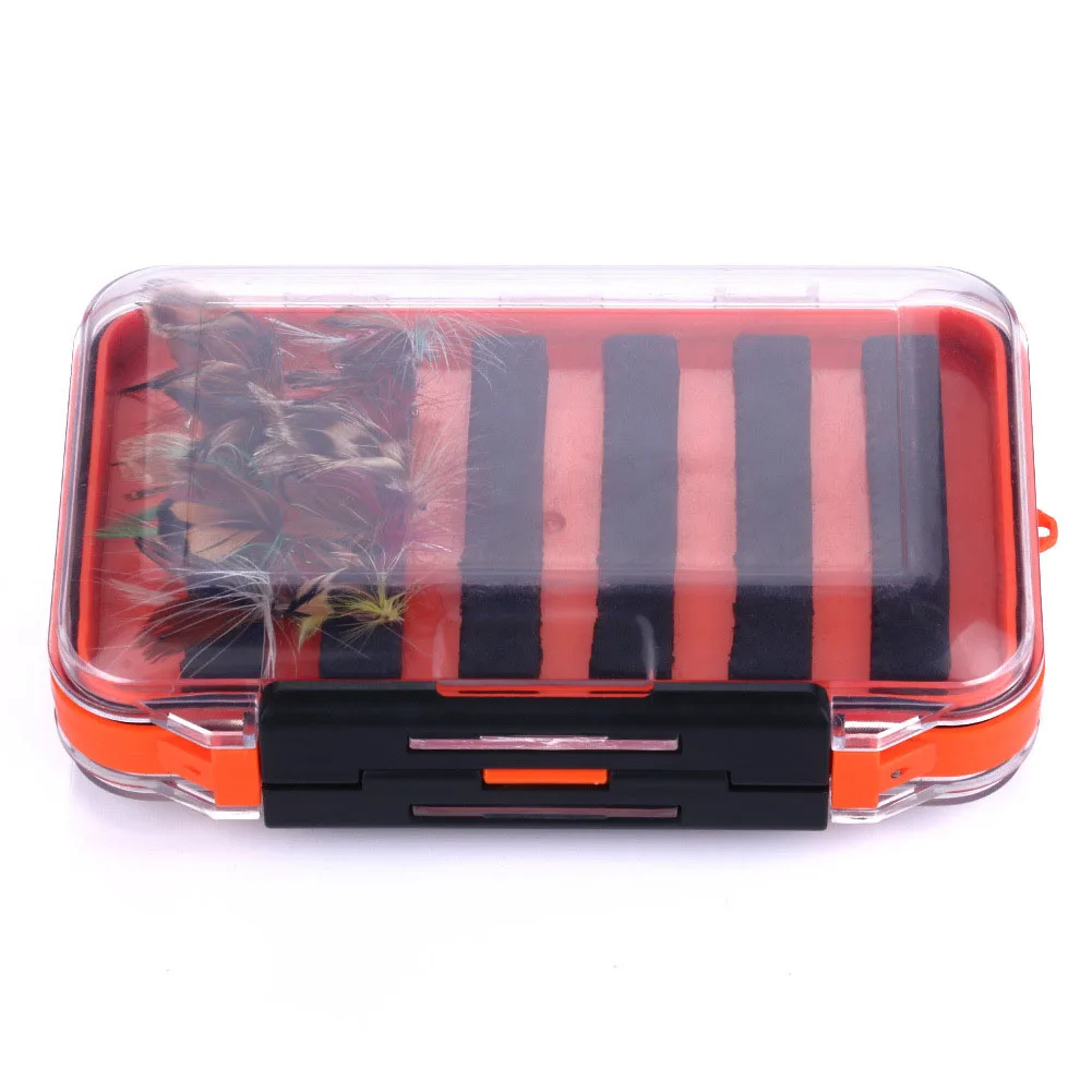 

Fishing Lure Box Double Sided Tackle Storage Trays Fishing Tackle Storage 14 Compartment Visible Plastic Fishing Tackle Box