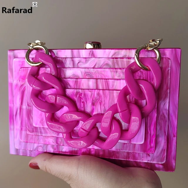 Acrylic Luxury Lady Evening Bag Woman Casual Box Clutch Purse New