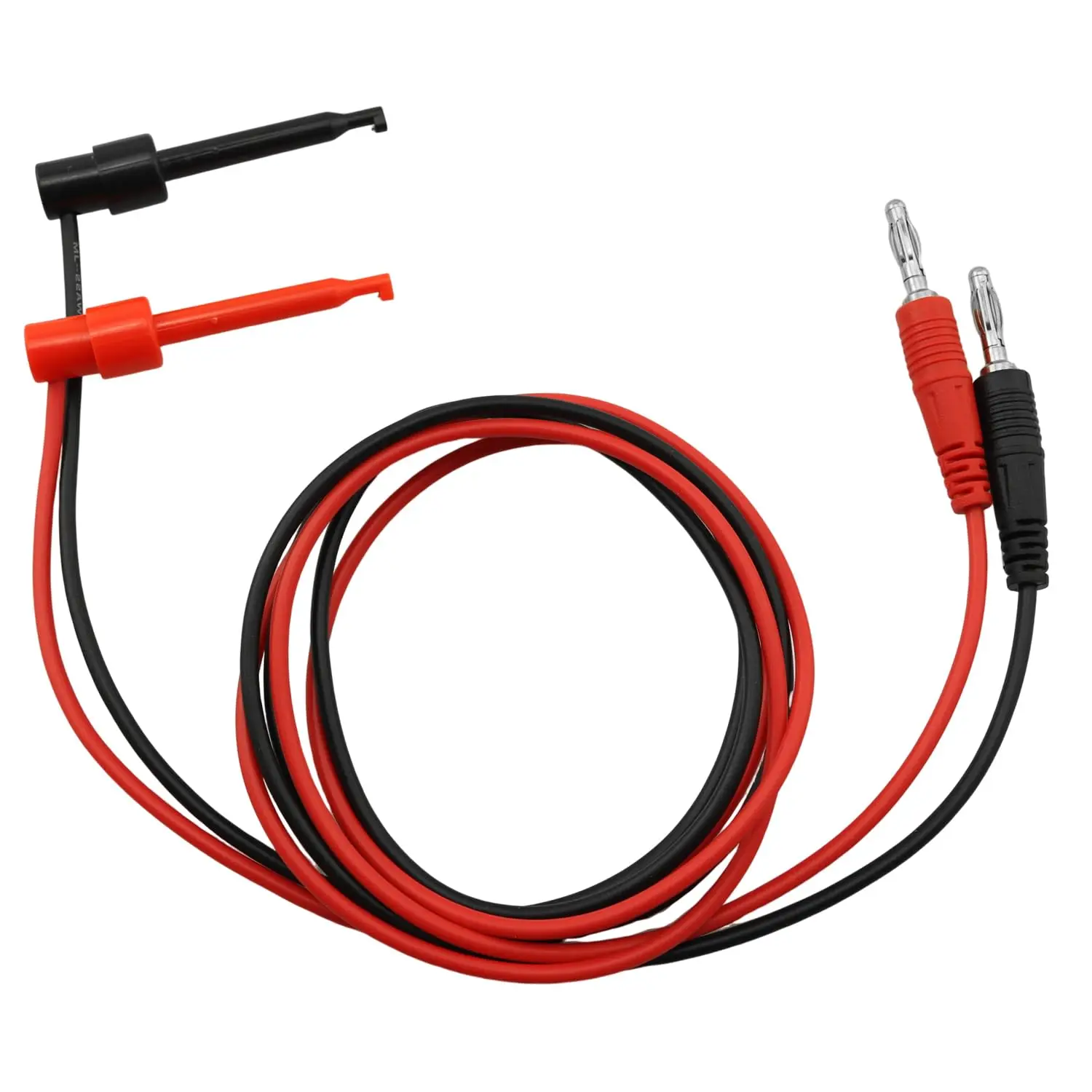 2pcs Banana Plug to Test Hook Clips Test Lead Cable Line Wire 4mm Banana Plug for Multi-Meter Electrical Test Jumper Wire