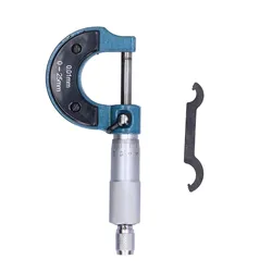 High Accuracy Stainless Steel Outside Micrometer with Wrench - Precision Thickness Measuring Tool (0 - 25mm)