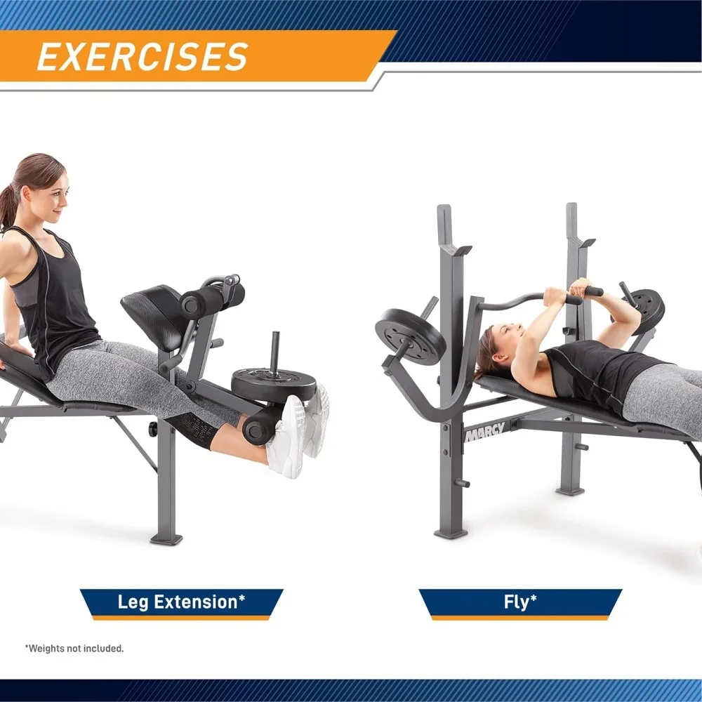 Standard Weight Bench Incline with Leg Developer and Butterfly Arms, Multifunctional Workout Equipmen