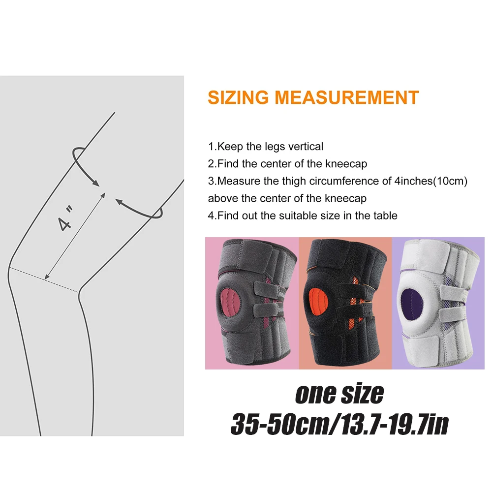 1Pcs Sport Knee Pads Guard Cycling Knee Brace Compression Springs Support Protector Joint Pain Relief, Injury Recovery