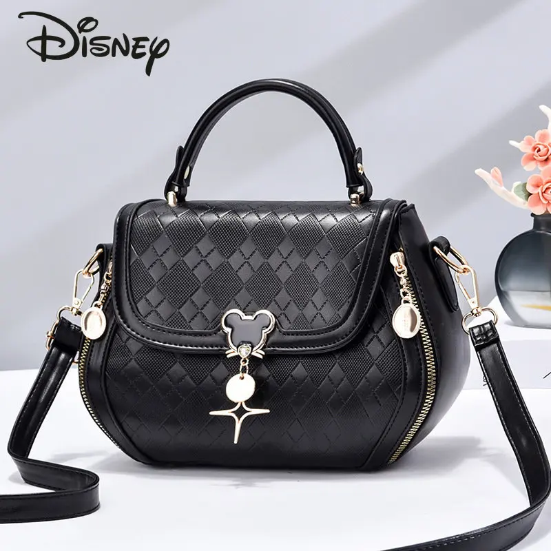 Disney Mickey New Women's Bag Solid Color Fashion Large Capacity Women's Crossbody Bag Casual Versatile Shopping Shoulder Bag