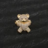 New Original 14k Gold Plated Fashion Colorful Cute Teddy Bear Ring Suitable for Women and Girls Animal Personality Jewelry 4