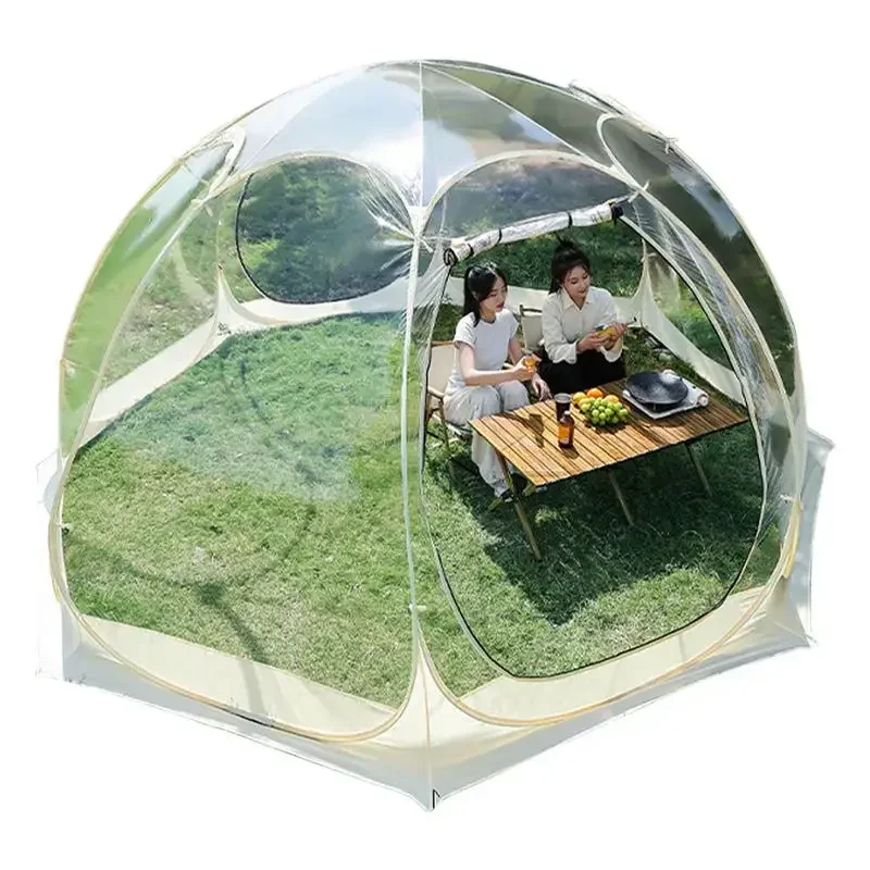 Tenda de acampamento transparente, Star Dome Tent, tendas esféricas portáteis, 360 graus janela panorâmica, sala de sol ao ar livre, 4-8 Pessoa