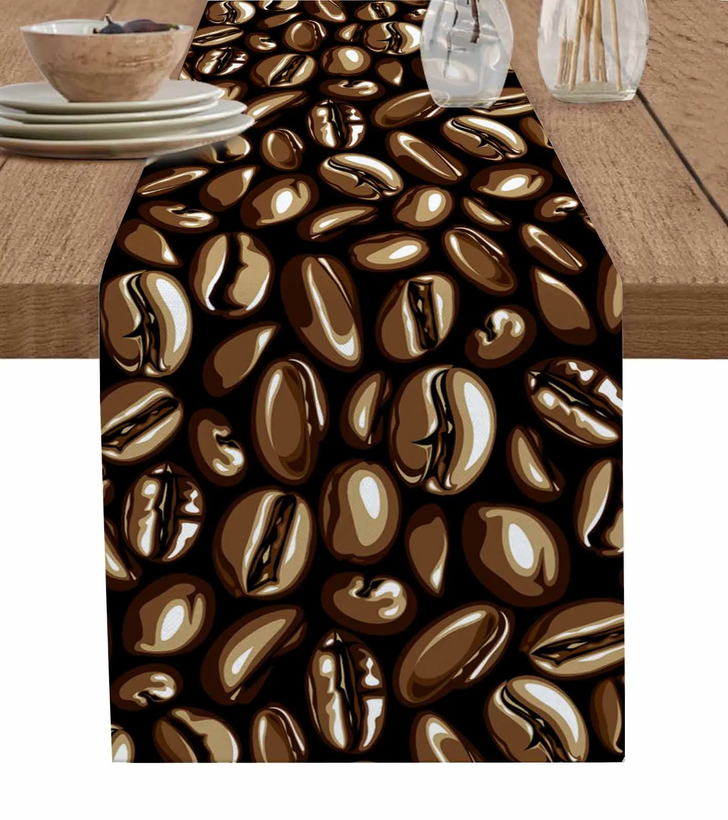 

Coffee Bean Texture Table Runner Luxury Wedding Decor Table Runner Home Dining Holiday Decor Tablecloth