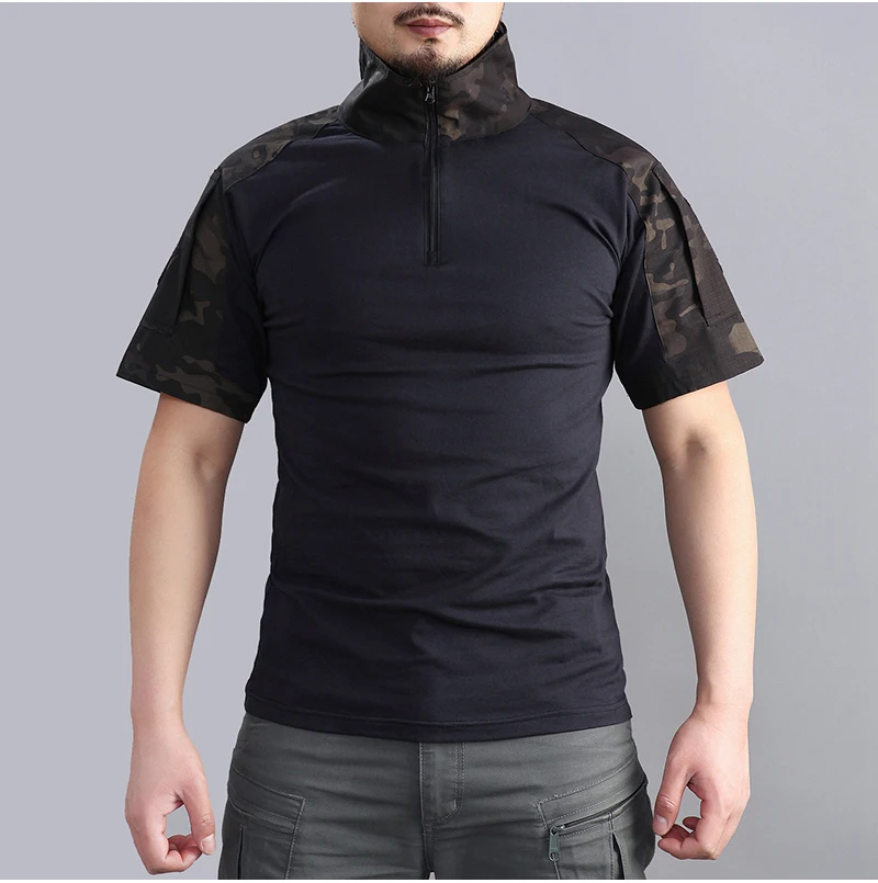 HAN WILD Cotton Shirts Tactical Short Sleeve Combat Shirt Breathable Airsoft T Shirt Men Clothing Hiking Hunting Clothes sport t shirt