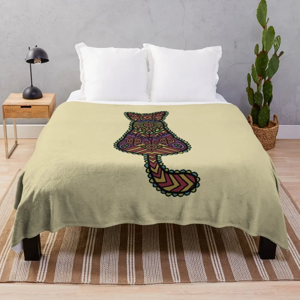 

Mandala Cat mute rainbow colours Throw Blanket Baby Bed linens Sofa Throw Blankets