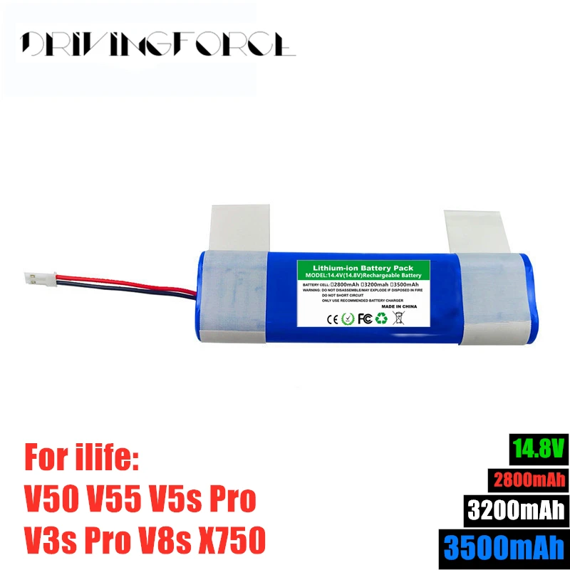 Genuine 14.8V 2600mah 3500Mah 18650 Lithium Battery For ILIFE V3s Pro, V50, V5s Pro, V8s, X750