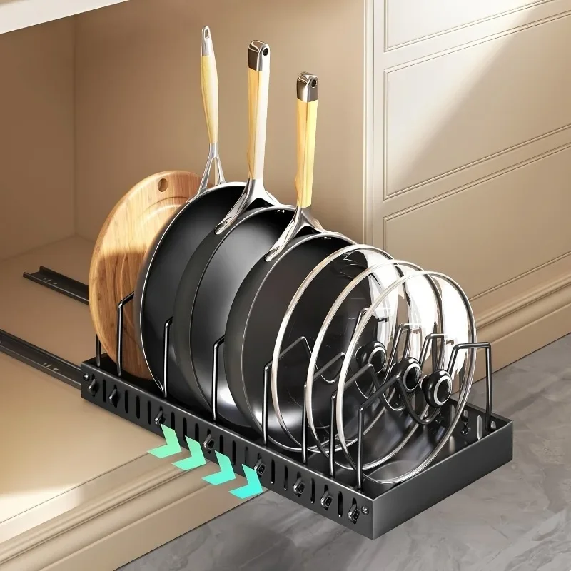 ZEXEF Kitchen Pull-out Dish Storage Rack Household Cabinet Punch-free Dish Multifunctional Drying Racks Drain Rack