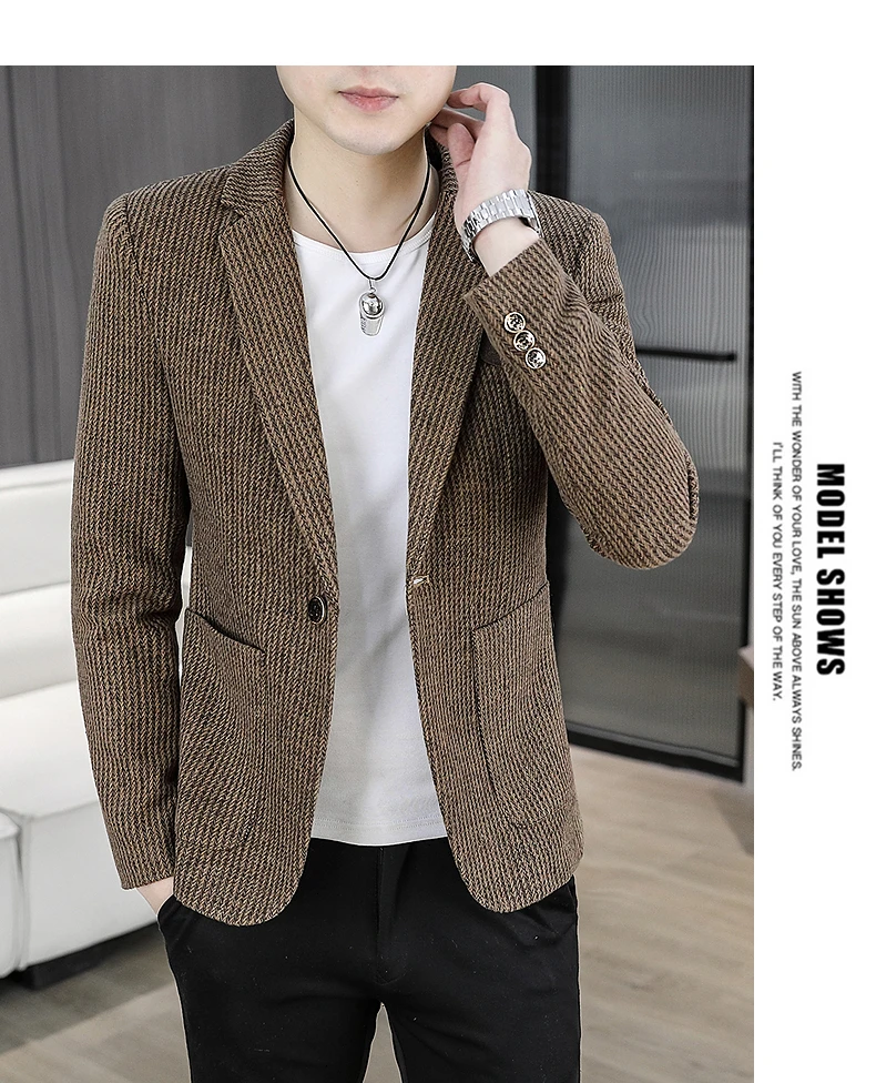 Blazer Männer Modische Casual Business Gentleman Outdoor Trend Einfarbig Bankett Vielseitig und Abnehmen Koreanische Version Blazer – Detail 20