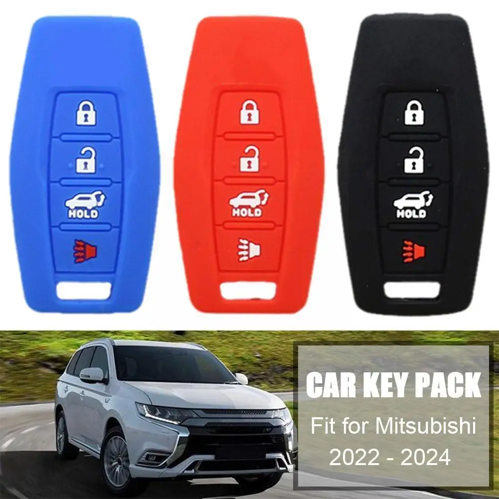 1pc 4 Button Remote Key Fob Silicone Case Cover For Mitsubishi Outlander 2022 2023 2024 M6Z1