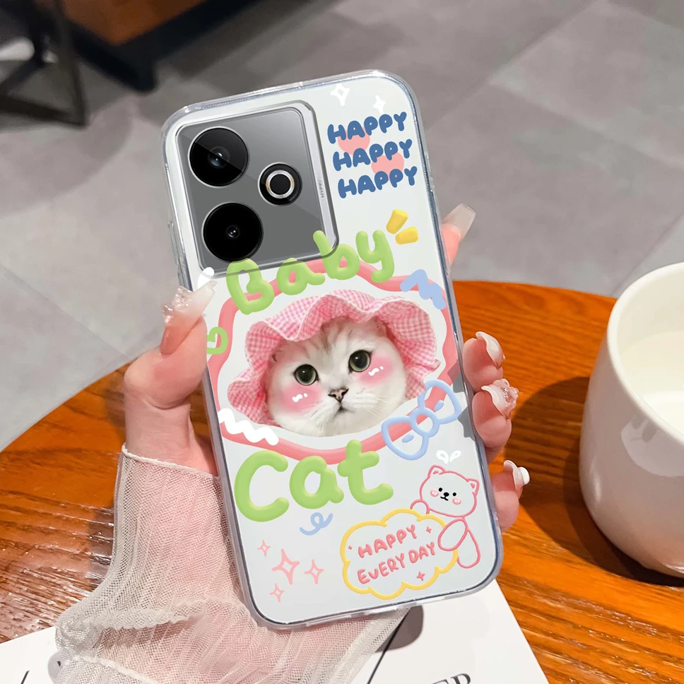 Lovely Cartoon Animals Soft Clear TPU Silicone Protective Phone Case Cover