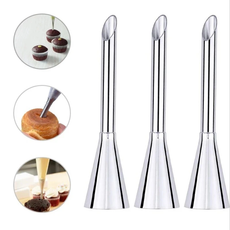 

2pcs Stainless Steel Icing Piping Nozzle Cream Beak Pastry Puff Cream Injector Cake Nozzle Tips Baking Tool Cake Decorating Tool