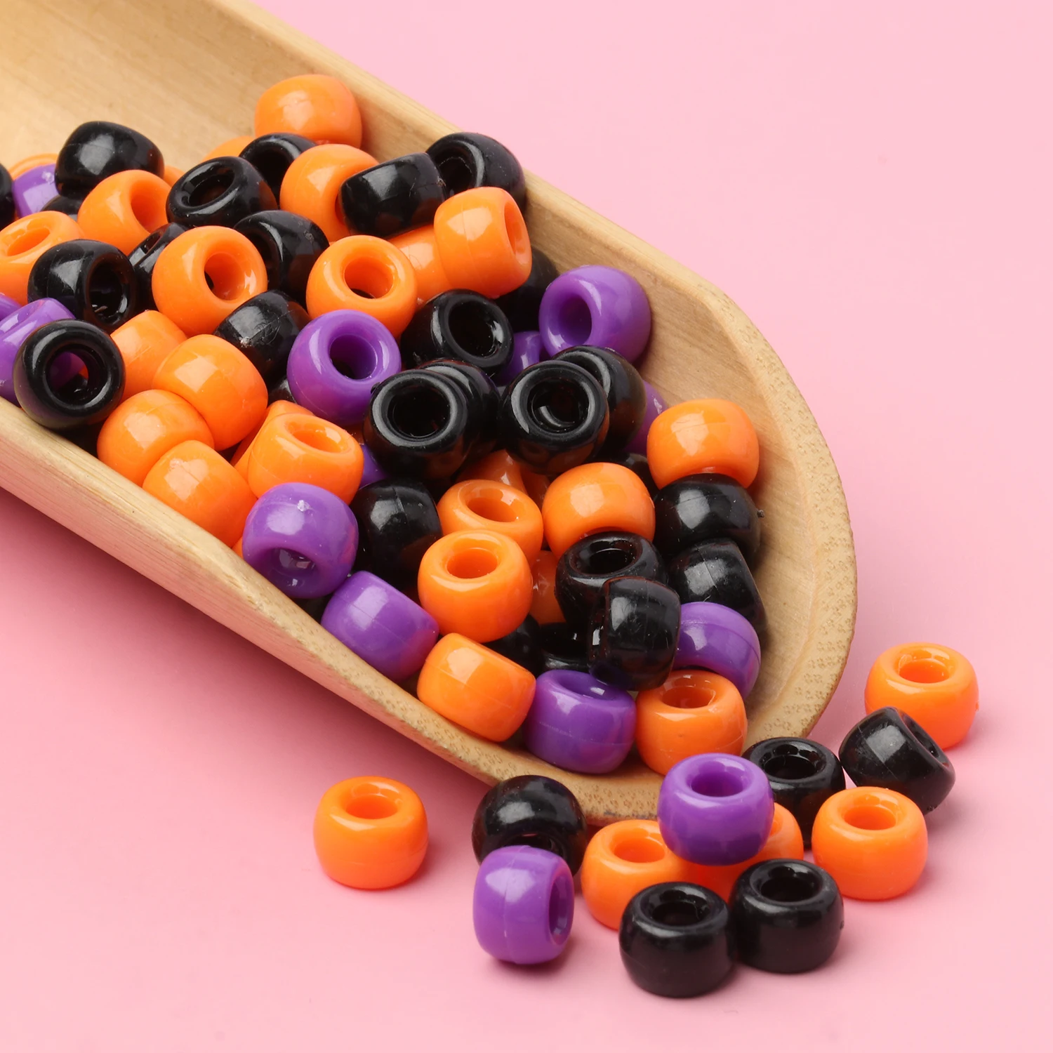 100pcs 6x9mm Halloween Purple Black Pony Beads Sequin Acrylic