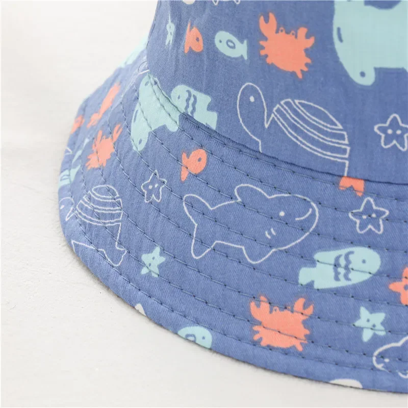 Chapeau d'été pour bébé, casquette de pêcheur, Anti-UV, coupe-vent, dessins animés, bonnet pour enfants, chapeau de soleil de voyage, chapeaux seau pour nourrissons_voghion.com