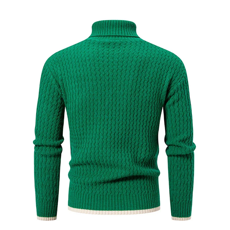 Christmas Red Pullover Sweaters Men's Sweater Knitted Turtleneck 4