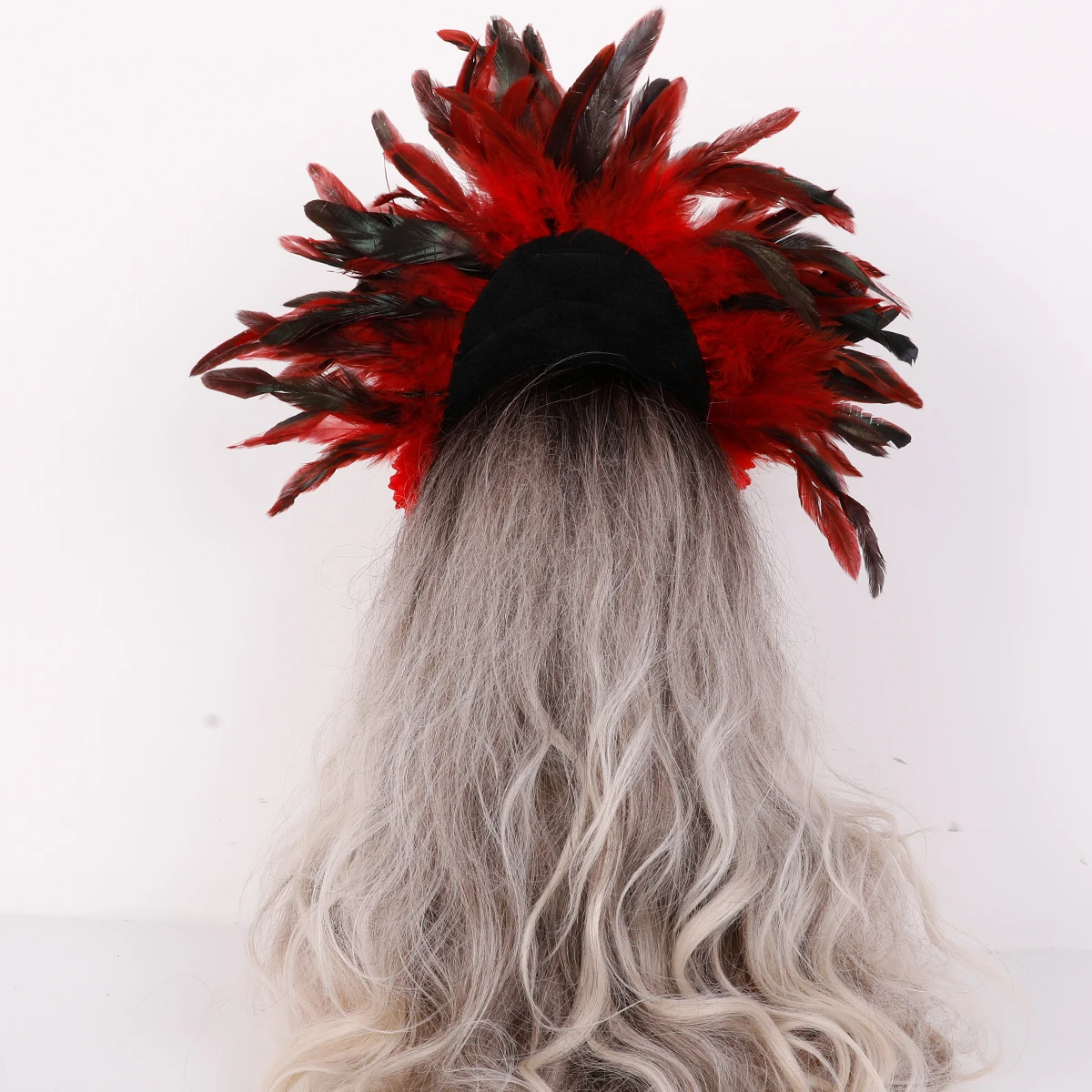 Carnival Masquerade Accessories Props Artificial Flower Feather Headdress Oversized Headband Photography Costume Accessorie