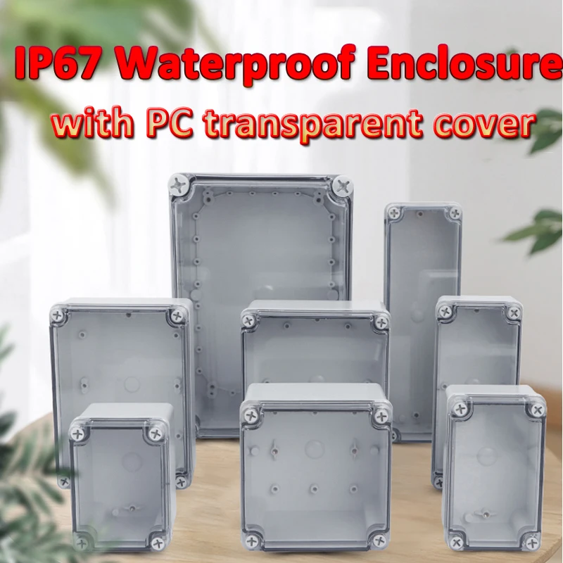 IP67 Transparent PC Cover Outdoor Waterproof DIY Electrical Junction Box  Visible ABS plastic Enclosure Case Distribution box