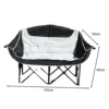 Double Seat Collapsible Chair with Cup Holder Foldable Design Strong Load-bearing Waterproof Fabric Oversized Loveseat Camping 6