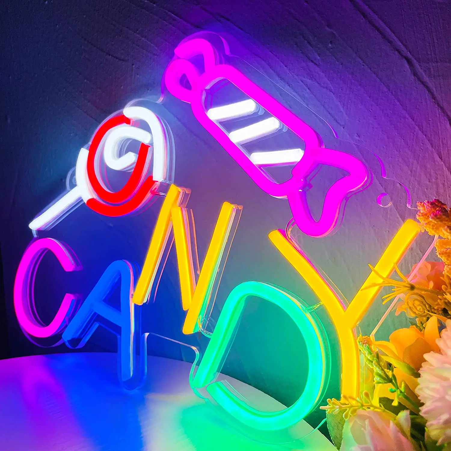 CandyNeonSignUSBPoweredforKidsRoomDecorLEDNeonLightDimmable