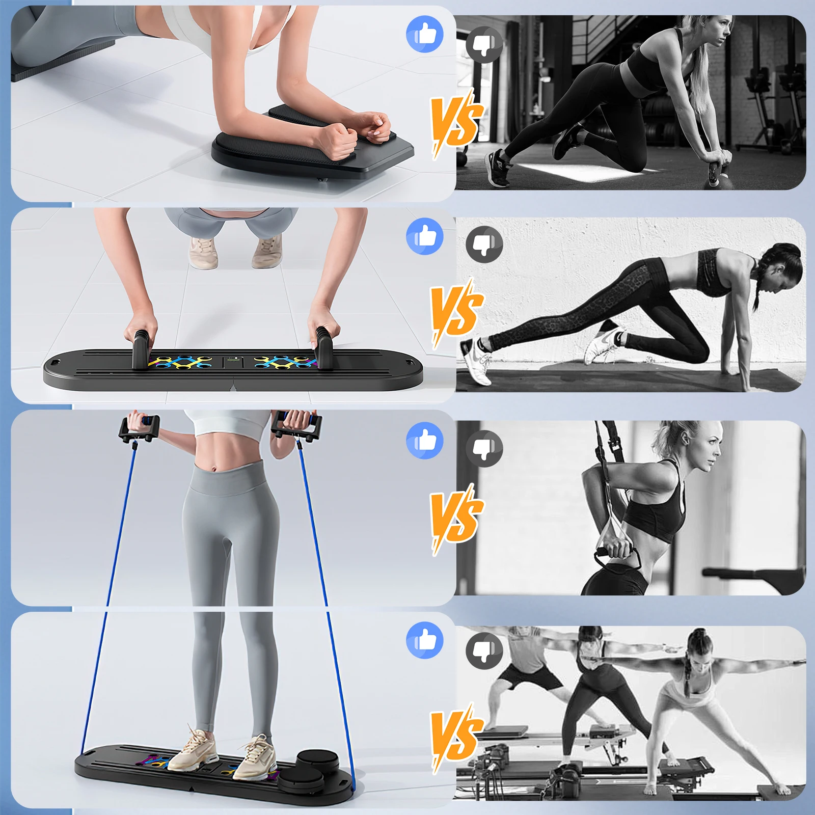 Tavola per esercizi addominali Tavola fitness ruota addominale Attrezzatura per allenamento per casa Pilates fitness musculation rueda addominale - immagine 5