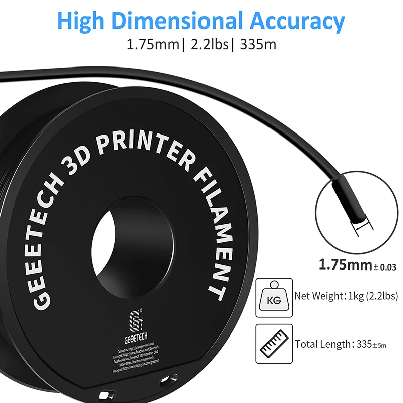 Geeetech 10kg PLA nitka plastový pro 3D knihtiskař 1.75mm, tangle-free, 3d knihtisk drát materiálů vacuum obaly