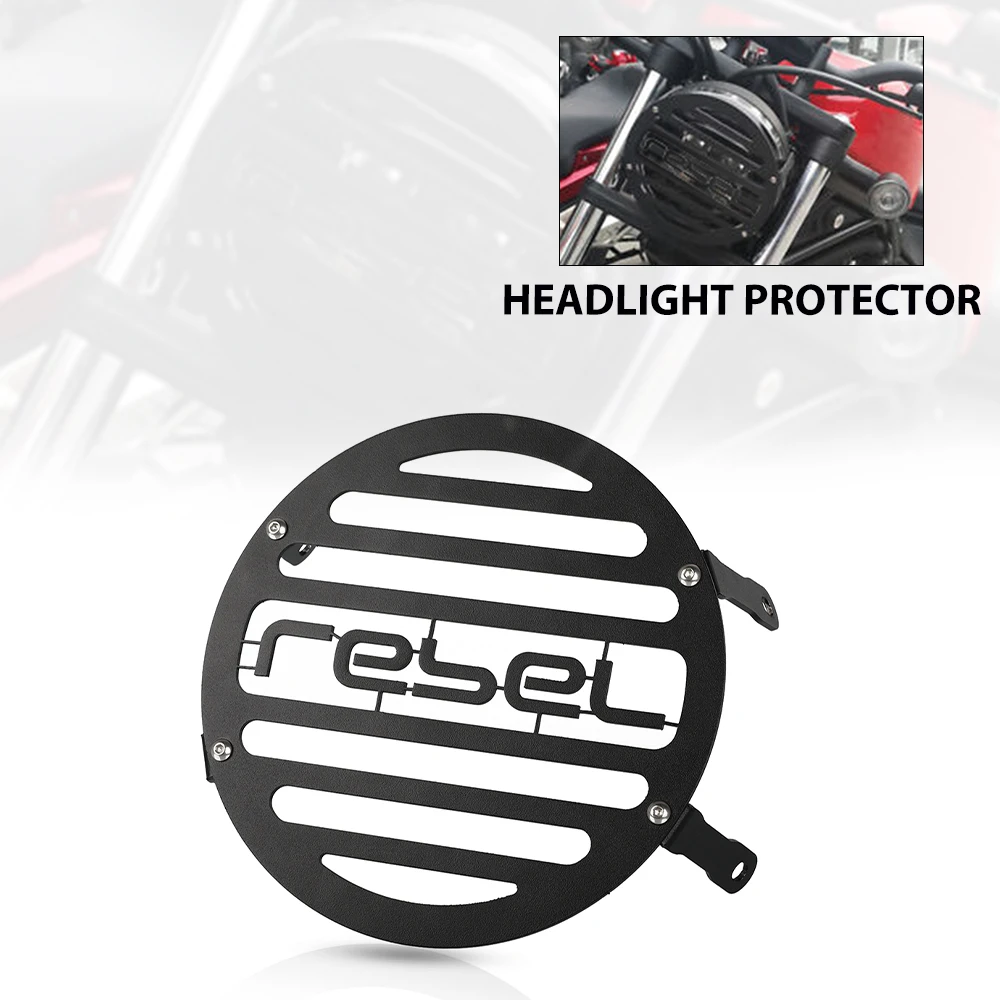 

REBEL500 REBEL300 CM300 CM500 Motorcycle Headlight Protector Grille Cover Guard For Honda REBEL CMX300 CMX500 CMX CM 300 500