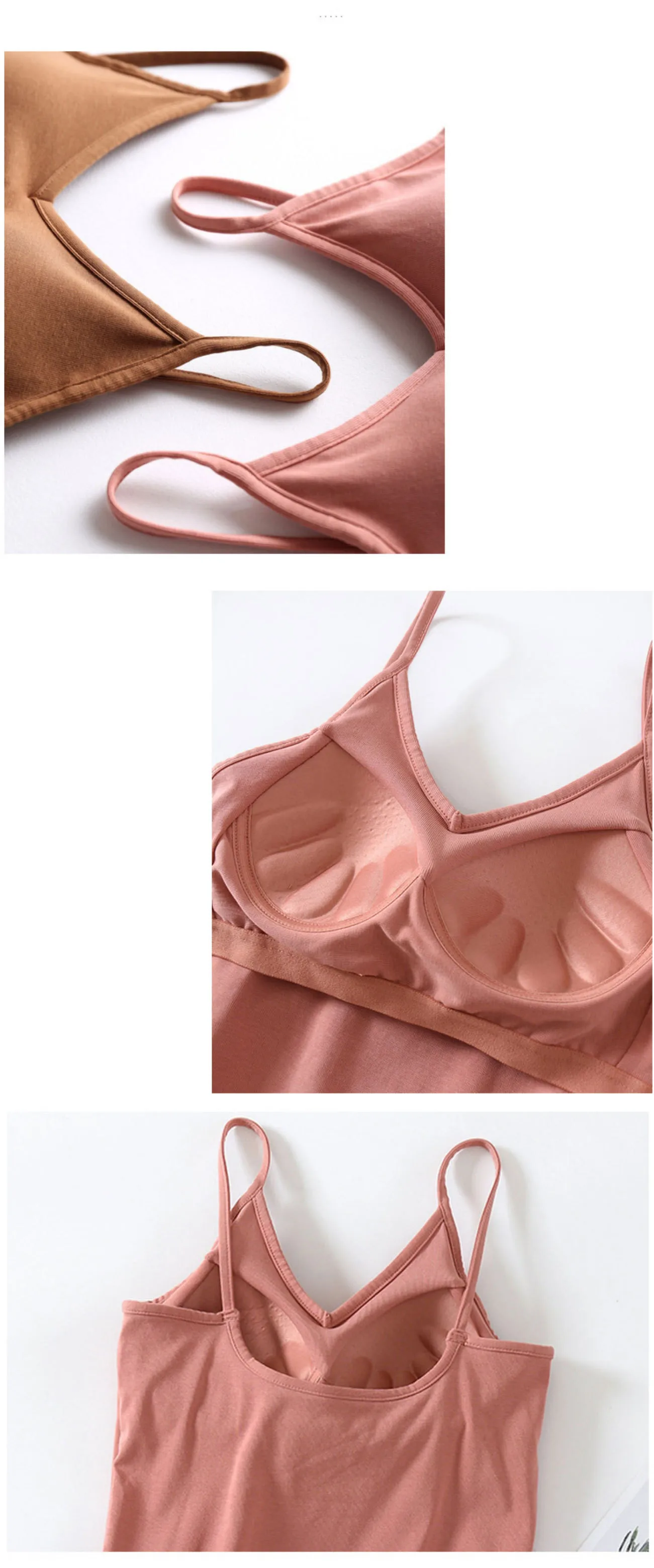 Lässige Baumwolle einteilige Nachtwäsche Hosenträger Nachtwäsche Hemd für Damen schlanke Brust polster sexy Sommer Pyjama Frauen Schlaf oberteile – Detail 2