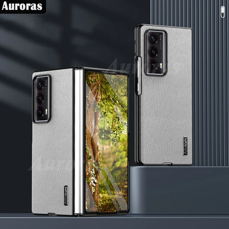 Auroras For Honor Magic V2 Custodia In Pelle Con Motivo A Grana D'Albero Custodia Rigida In Silicone Per Honor Magic Vs 5G Cover Fundas