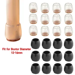 24pcs 12-16mm Round Chair Leg Cap Sock Non-Slip Silicone stool Sofa table foot cover Pad Felt Floor protector furniture parts