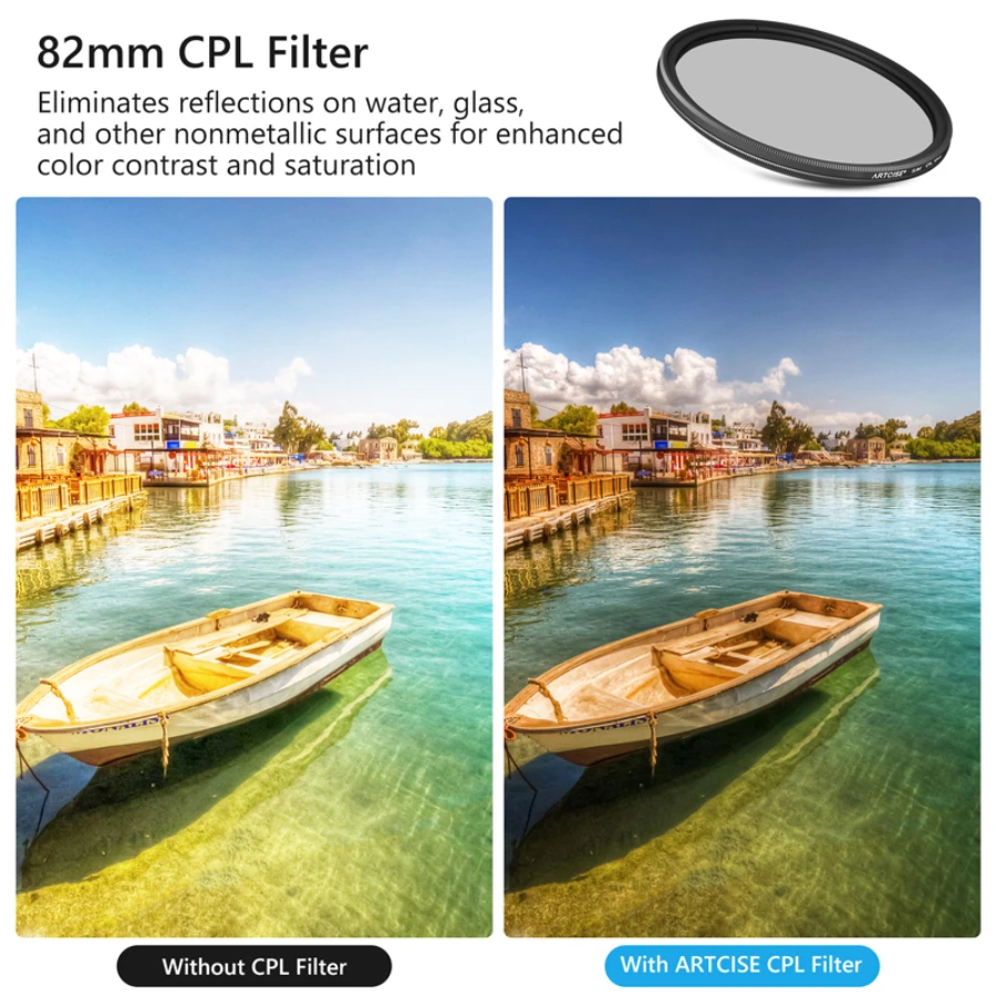 UV+CPL+Black Diffusion 1/4 Camera Lens Filter Set 3 in 1 Kits with Bag cleaning
