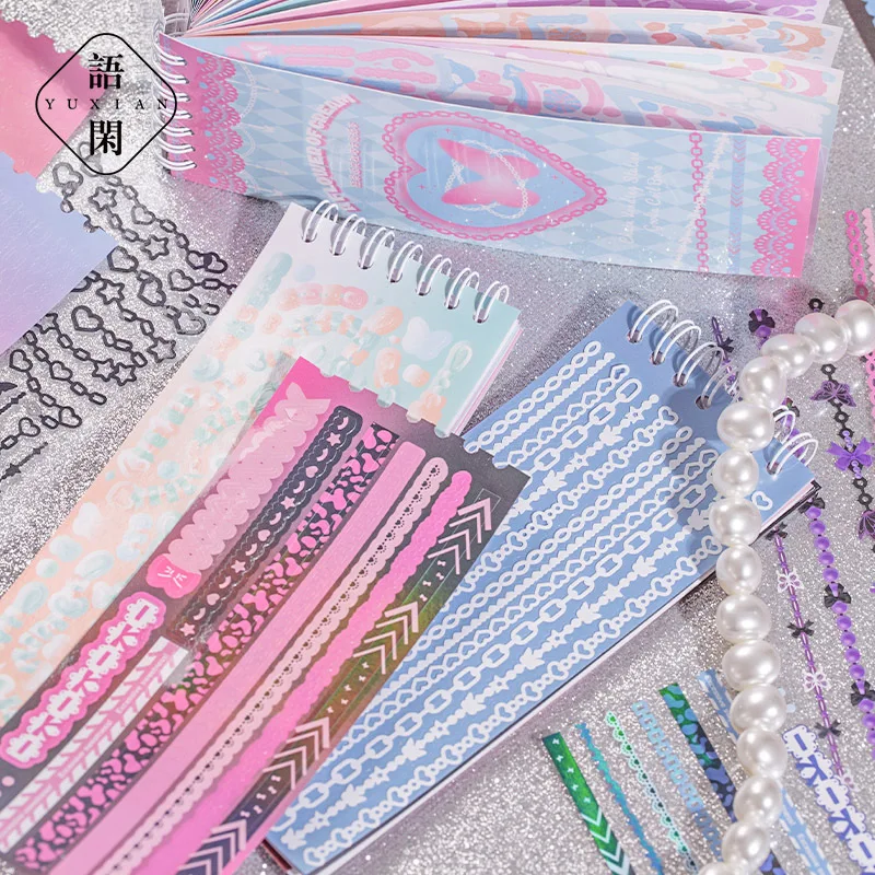 

30pcs/1lot Kawaii Scrapbook Sticker Chain Trafficking Society Scrapbooking Supplies Planner Decorative Craft Stationery Sticker