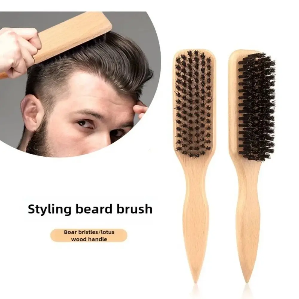 Boar Bristle Slick Back Hair Brush for Sleek Ponytail Bun Smoothing Baby Hairs Flyaways Edge Control - Backcombing Teasing
