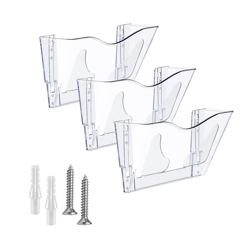 3-pack-clear-single-pocket-file-holder-hanging-wall-organizer-wall-mount-mails-magazines-organizer-for-office-and-home-durable