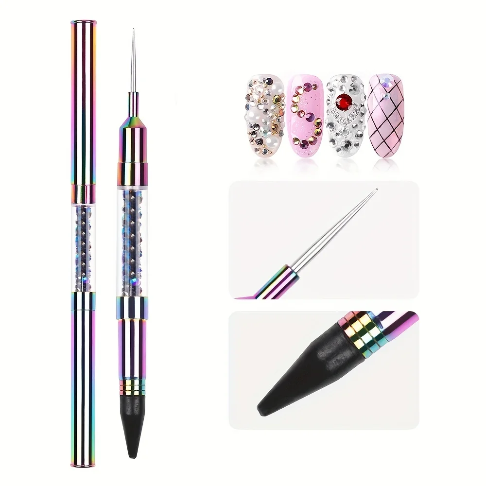 Dual-ended Nail Dotting Pen Crystal Beads Handle Rhinestone Studs Picker Wax Pencil 1 PCS Manicure Nail Art Tool nail art pen nail art picking tools rhinestone picker pen nail art tools rhinestone picking tool