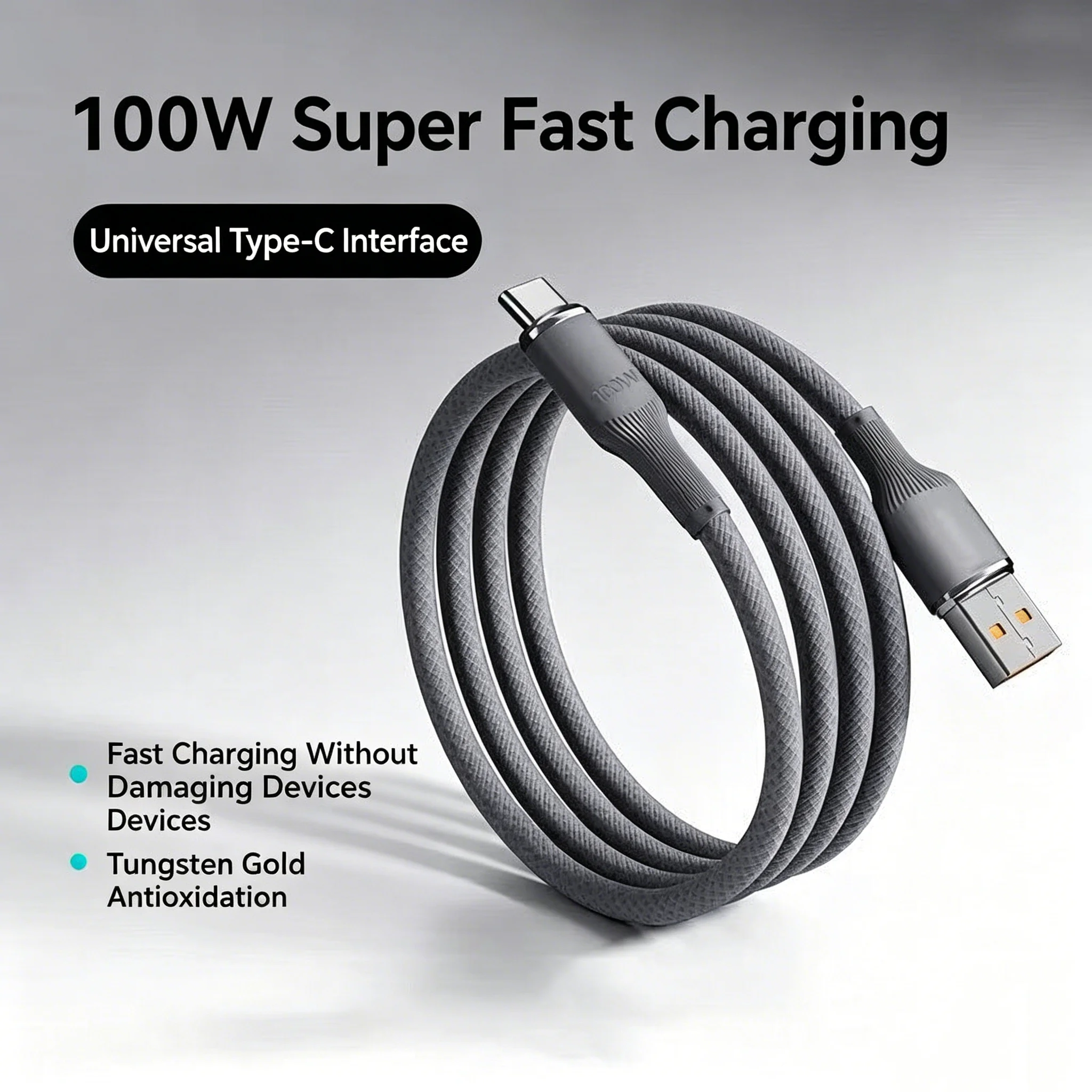 100W PD 고속 충전 케이블 USB-A - Type C 및 듀얼 Type-C 충전기 코드 1M/2M 스마트폰 안드로이드 iPhone15,0.3m 케이블용으로 사용 가능