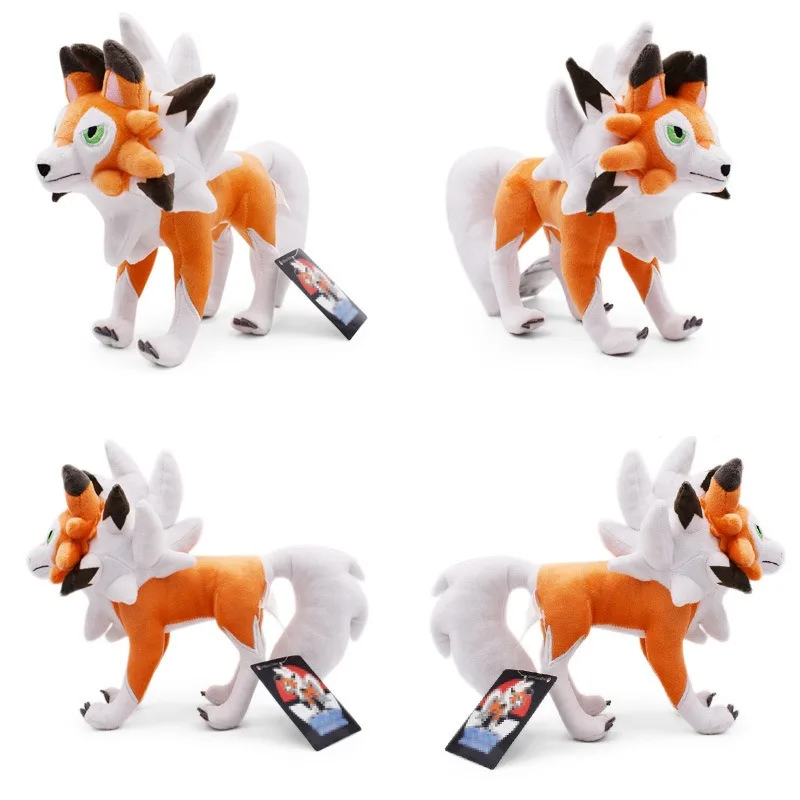 Lycanroc Plush Doll Toy 25cm Large Orange Bristly Rock Werewolf Day Dusk Night Yellow Rock Werewolf Pokemon Anime Lycanroc Doll