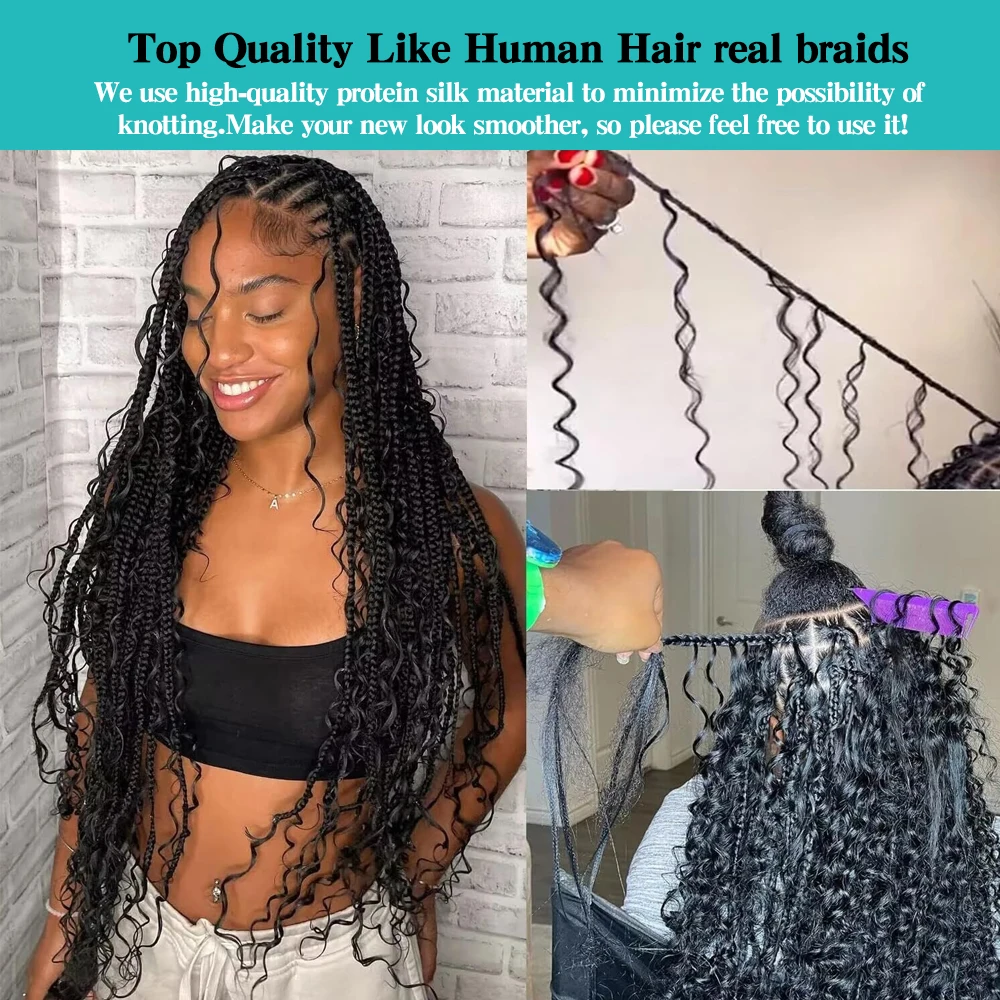Deep Wavy Twist Crochet Hair Synthetic Hair Afro Curls Loose Deep Wave Braiding Hair Extensions 28Inch Water Wave Braid Hair 5