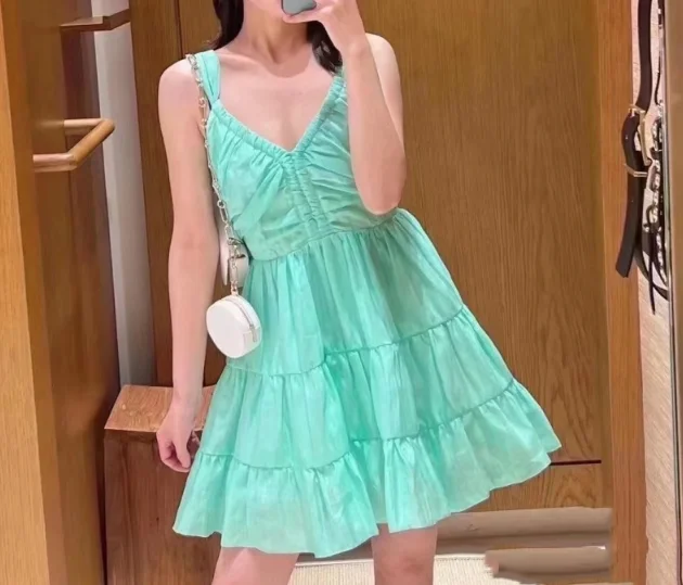 

Women's Mini Dress Backless High Waist Sweet Summer New Ladies Ball Gown Sling Robe