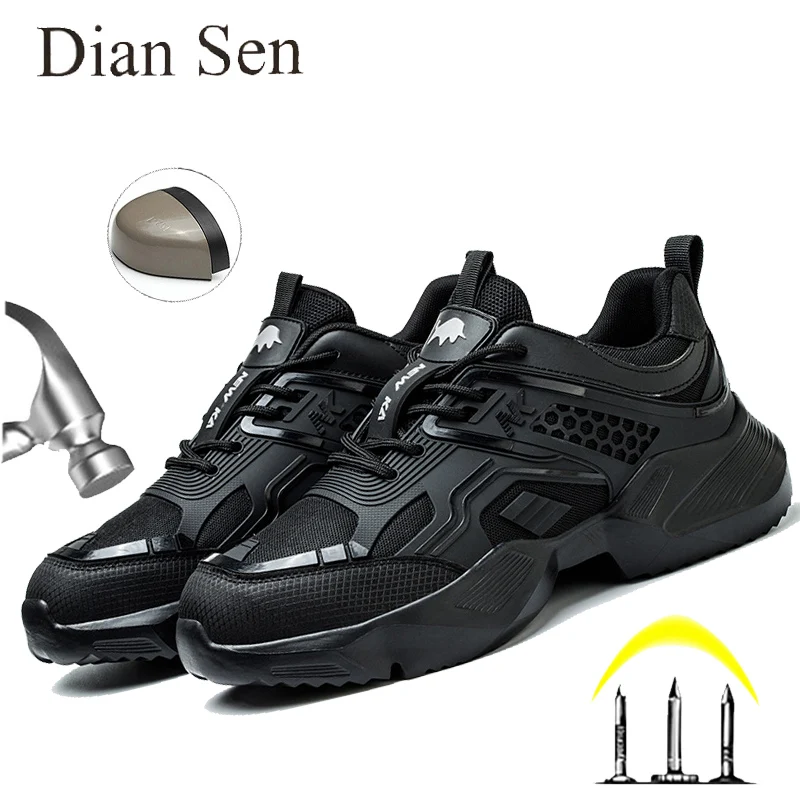 

Diansen Male Security Protective Shoes Work Sneakers Anti-smash Anti-puncture Safety Shoes Steel Toe Boots Indestructible Shoes