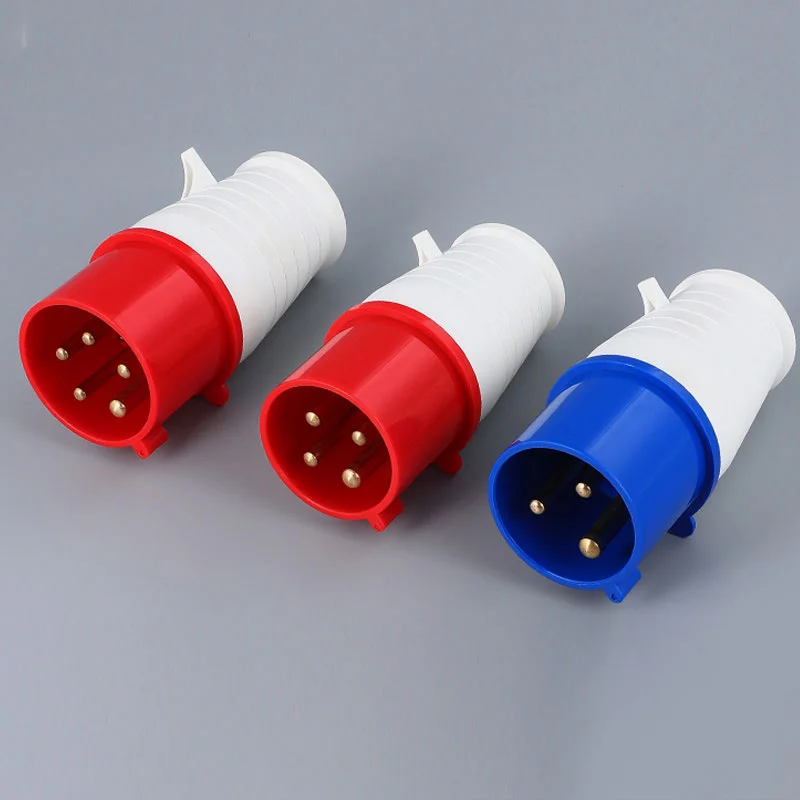 산업용 플러그 및 소켓 5pin 3 코어 3P/4P/5P 전기 커넥터 16A 32A IP44 벽 장착 소켓 220V 380V 415V 남성 여성