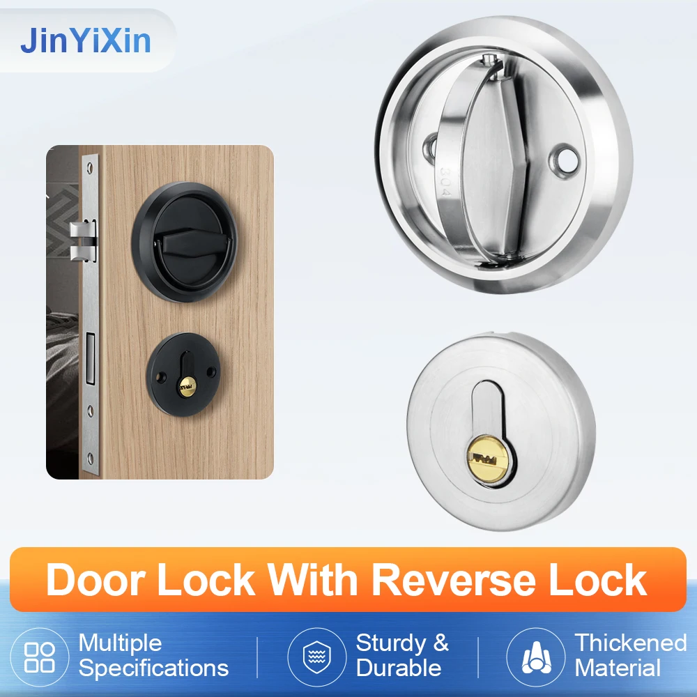 Stainless Steel Circular Recessed Corridor Sliding Door Lock Door Lock Cabinet Drawer Handle