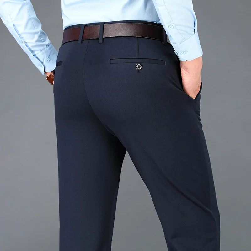 Suit Pants Fattening and Enlarging Suit Pants Men's Spring and Summer Men's Casual Pants Loose Straight Tube Middle-aged Business