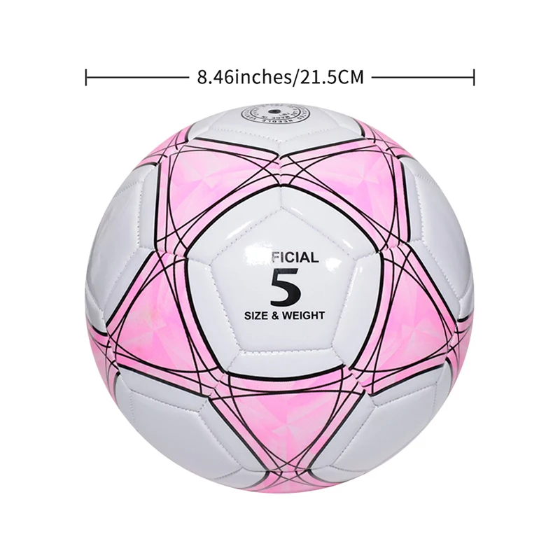 Soccer Ball Official Size 5 Three Layer Wear Rsistant Durable Soft PU Leather Seamless Football Team Match Group Train Game Play